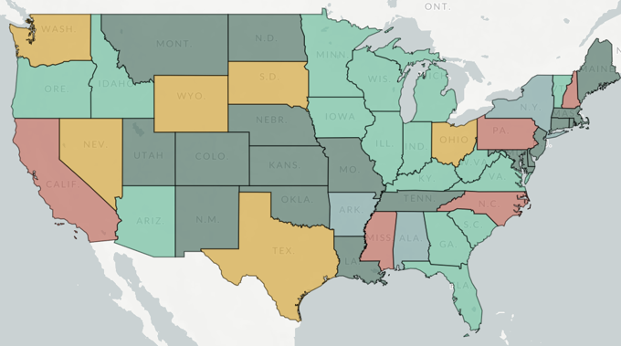 United States Opportunity Zone Map for Corporate Income