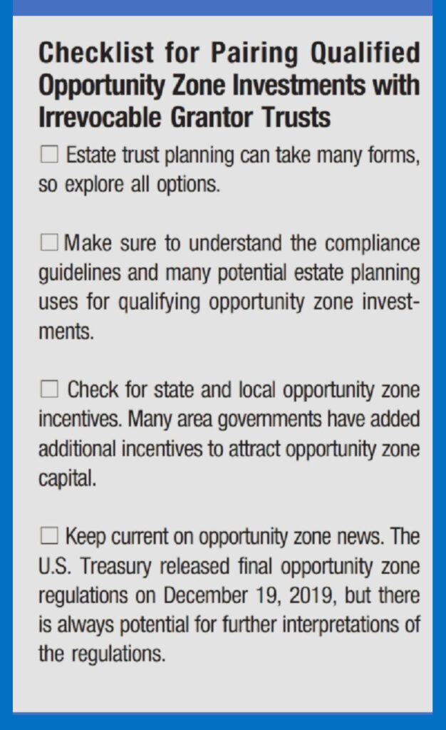 Checklist for using QOFs with Irrevocable Grantor Trusts